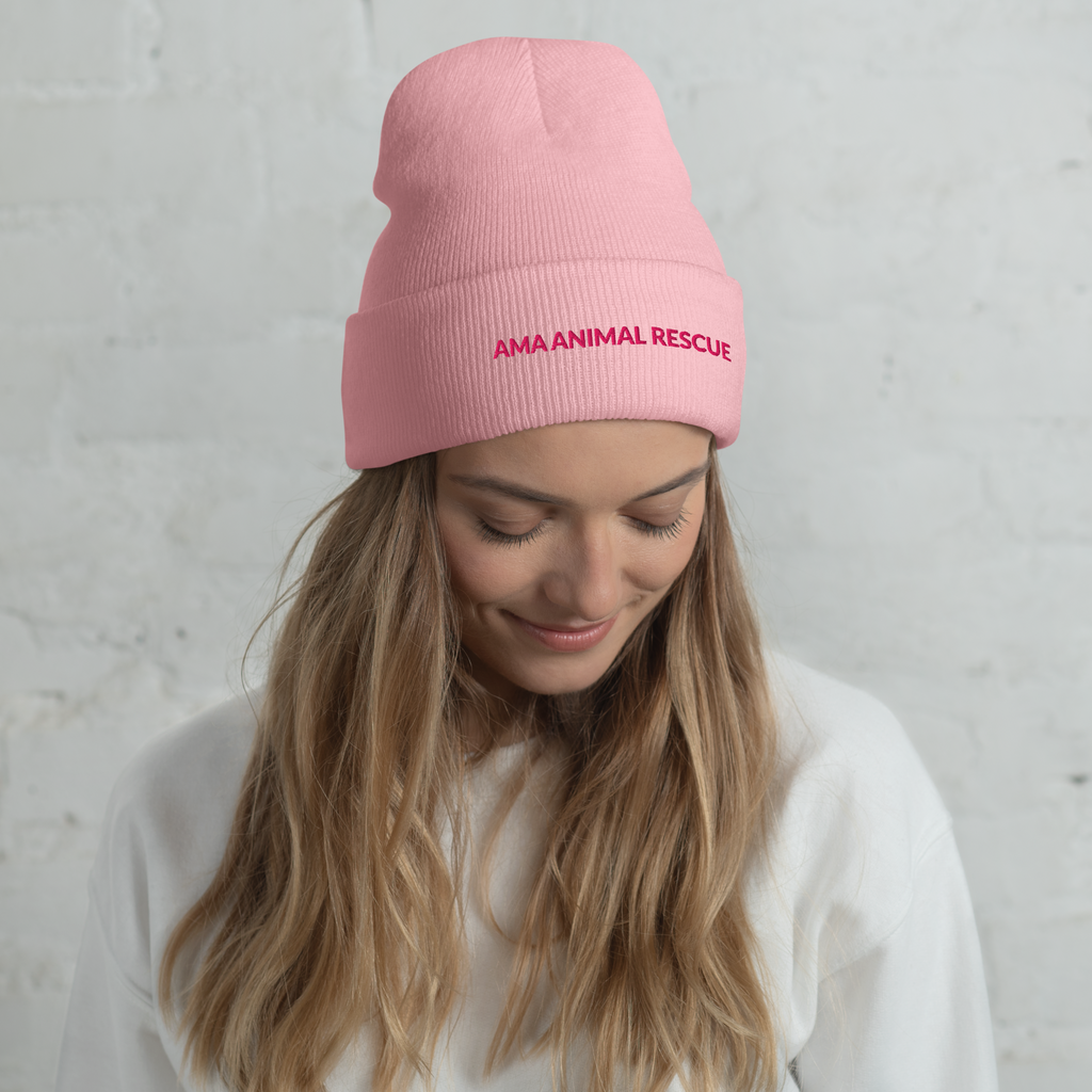 AMA Logo Pink Cuffed Beanie Hat