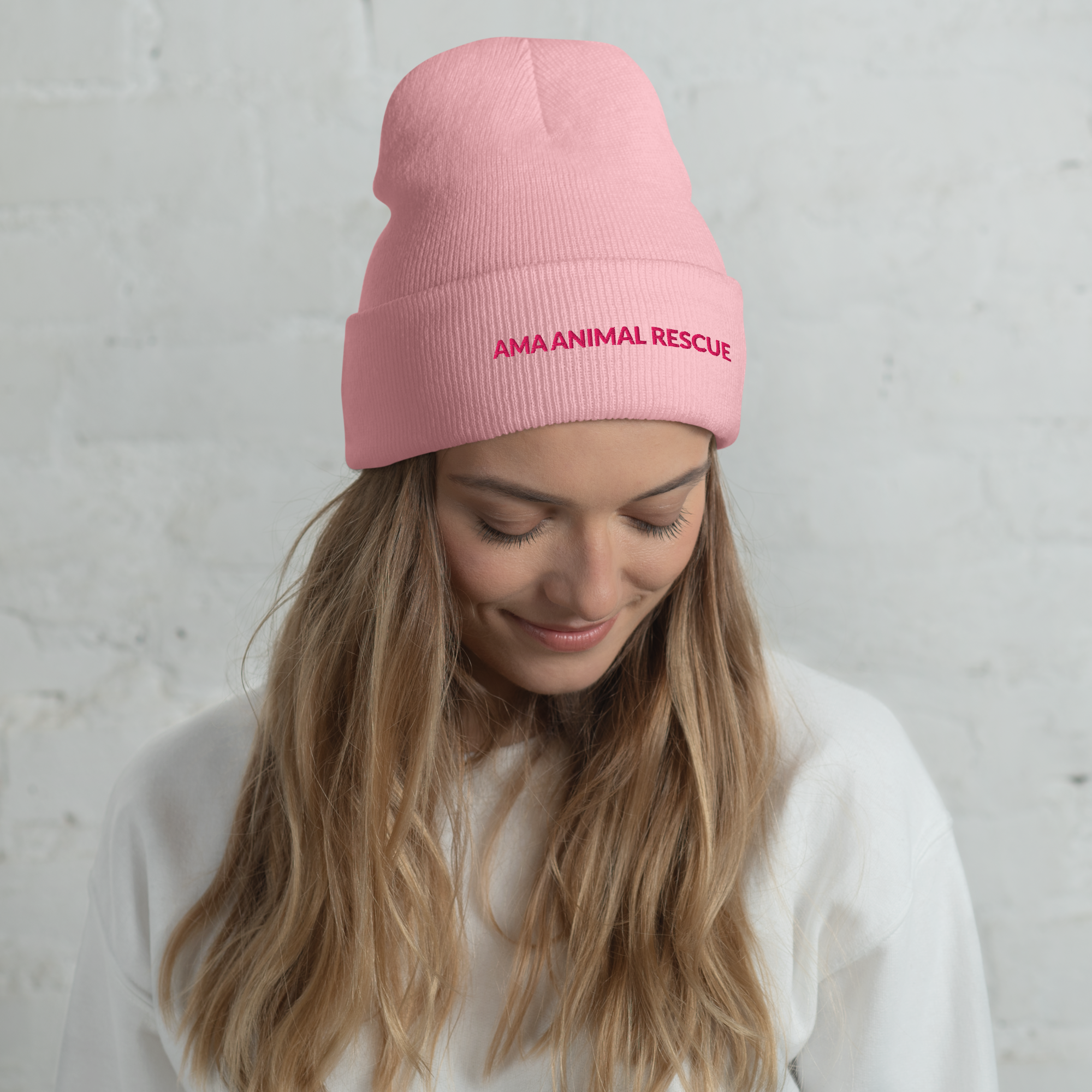 AMA Logo Pink Cuffed Beanie Hat