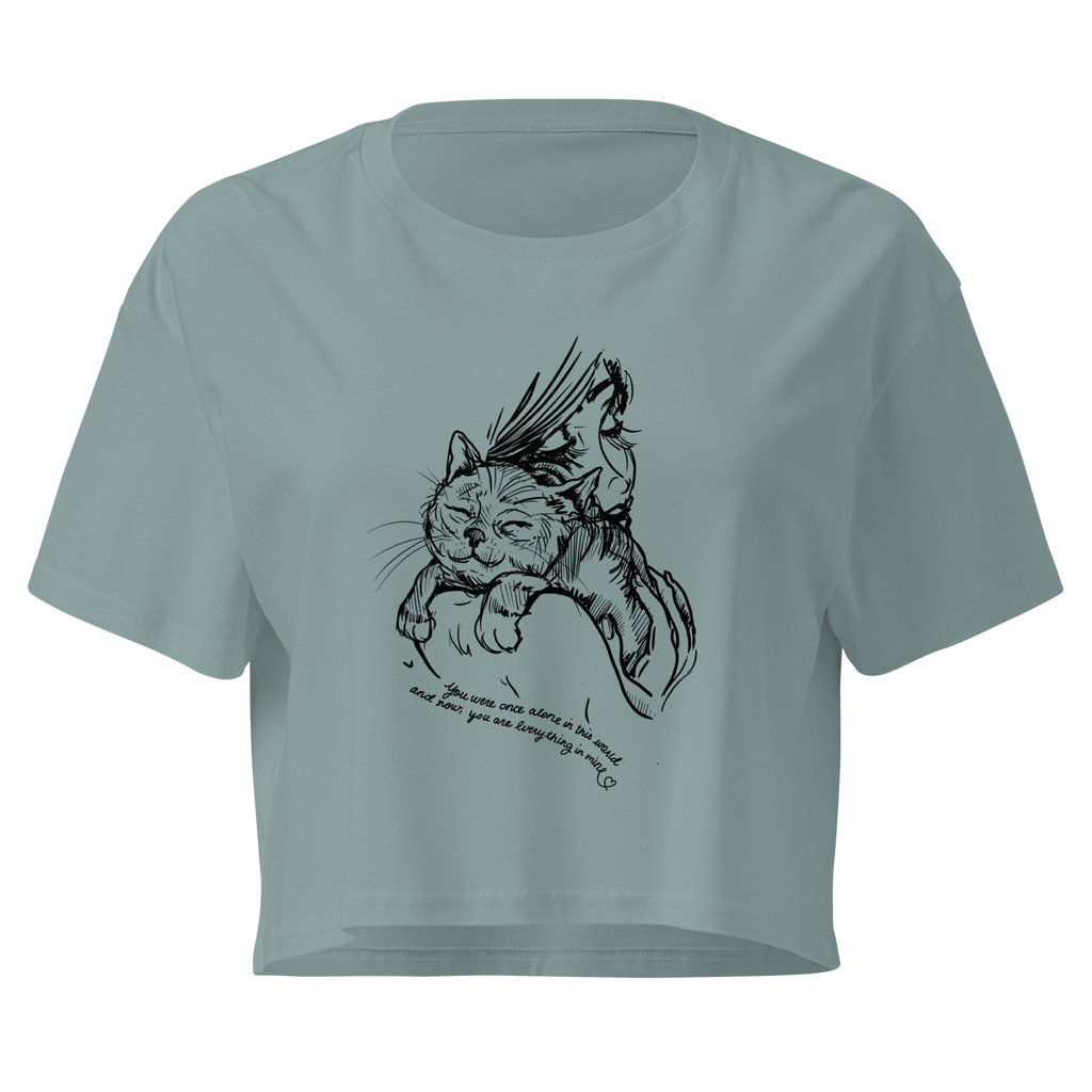 AMA You're My World Cat Crop Top