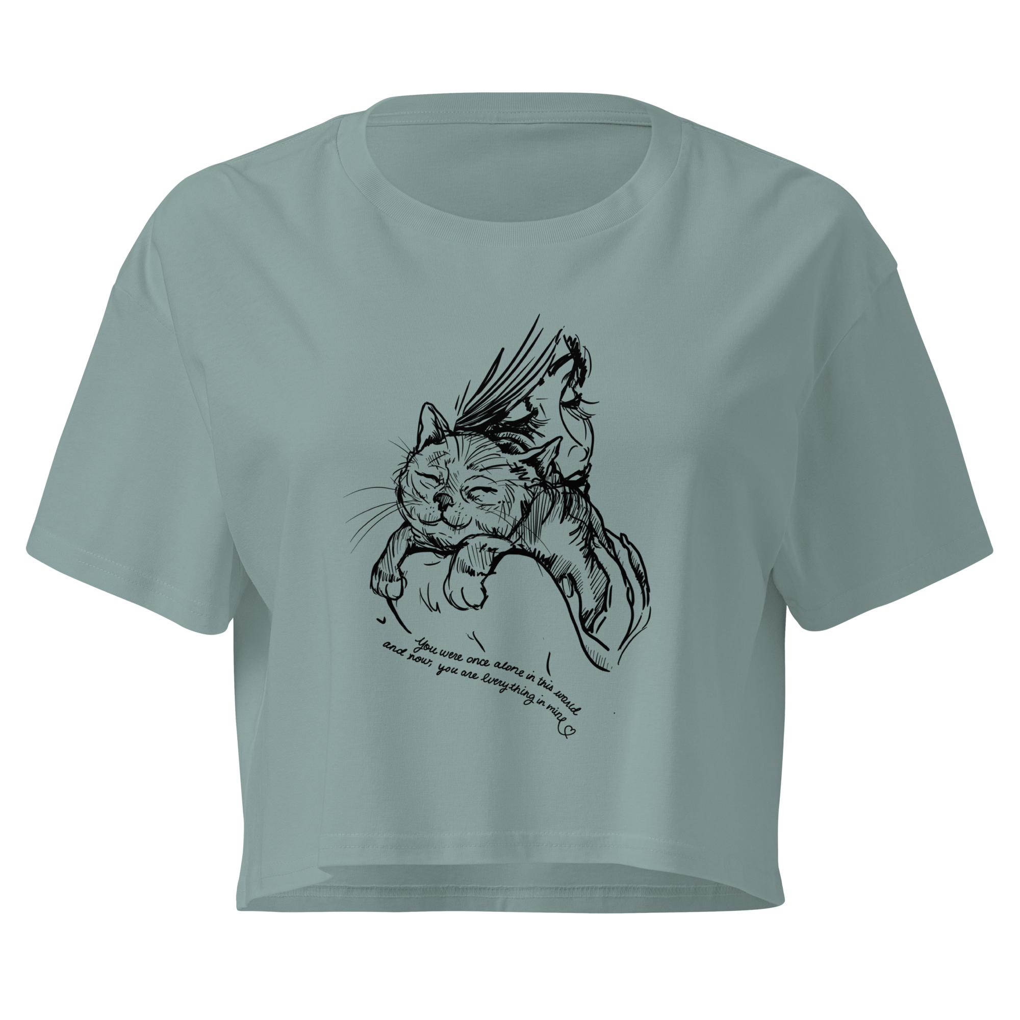 AMA You're My World Cat Crop Top