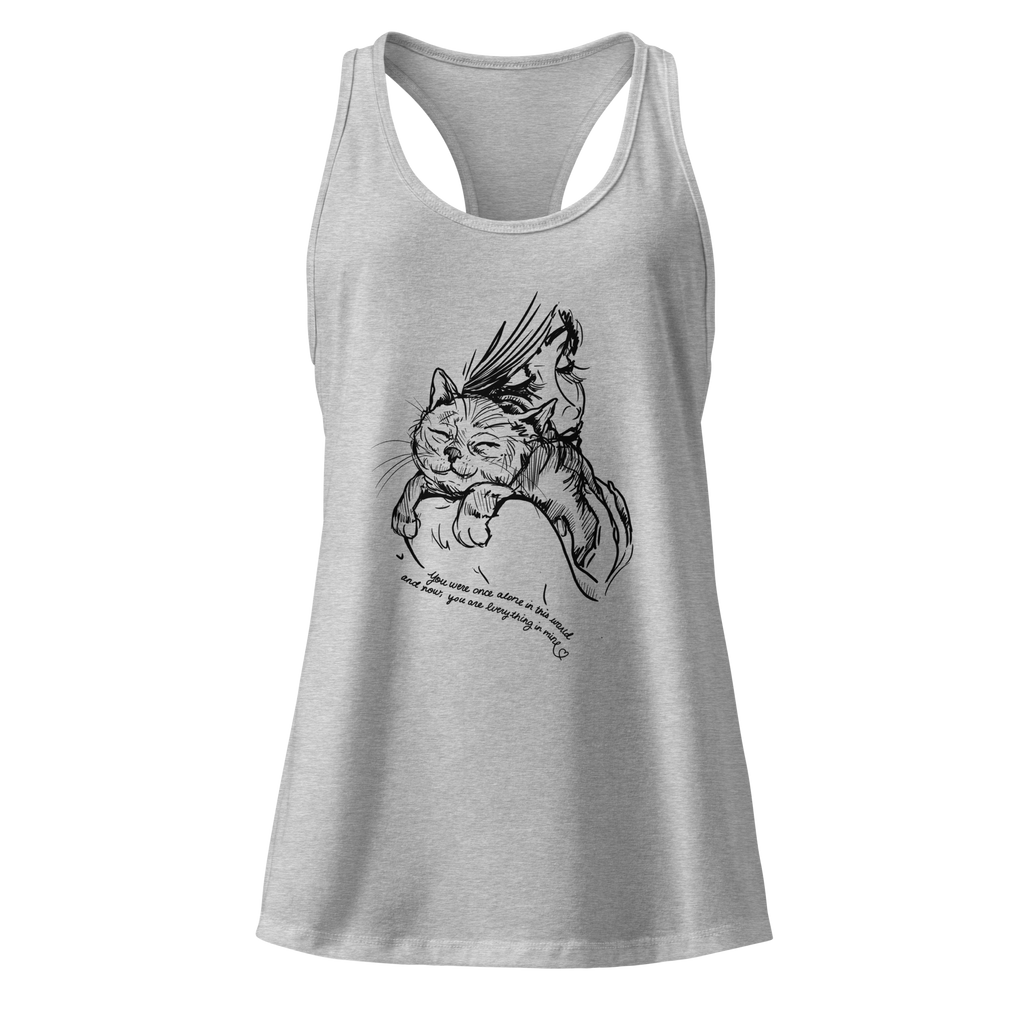 AMA You're My World Cat Fitted Racerback Tank Top