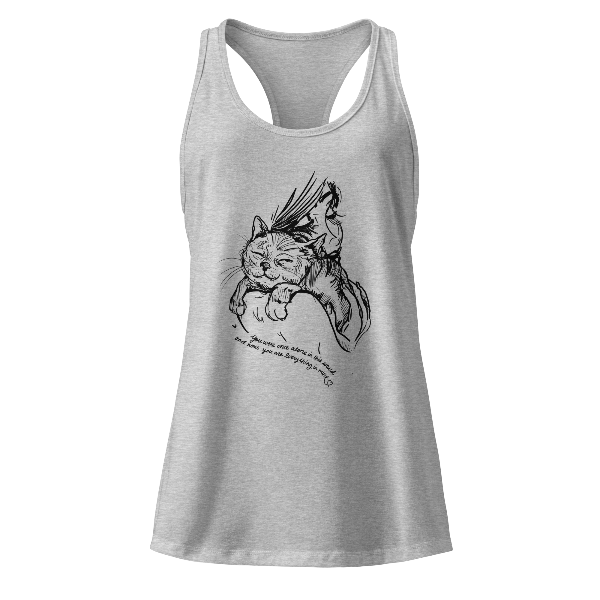 AMA You're My World Cat Fitted Racerback Tank Top